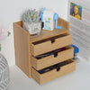 Wooden Office Bamboo Desk Tidy Stationery Storage Desktop Organiser Holder