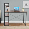 Wooden Computer Desk With Shelves Laptop Study Pc Table Home Office Corner Desk