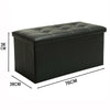 LARGE FAUX LEATHER FOLDING OTTOMAN POUFFE FOOT STOOL STORAGE BOX BLACK DOUBLE