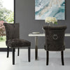 2x Crushed Velvet Dining Chairs Knocker Back/Ring Back Padded Seat Kitchen Chair