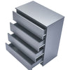 Grey Chest of Drawers Bedside Table Cabinet 4 Drawer Bedroom Storage Furniture