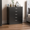 5 Drawer Chest Wood High Gloss Bedroom Furniture Storage Unit Black