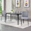 2 pcs Grey Fabirc Dining Chairs Kitchen Dining Room Chairs Modern Metal Legs