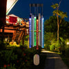 Solar Powered Colour Changing LED Hanging Wind Chime Glass Tube Lights Decor