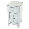 Mirrored Glass Bedside Table cabinet 3 Drawers and Crystal Handles Bedroom Furni