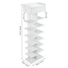 White Shoes Rack 8‑Layer Fish Bone Shoes Organizer Shelf Stand Home With Drawer