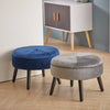 Round Footstool Ottoman Velvet Stool Padded Seat Footstool Wooden Legs Furniture
