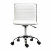 HOMCOM Armless Mid-Back Adjustable Office Chair with 360 Swivel Ergonomic White