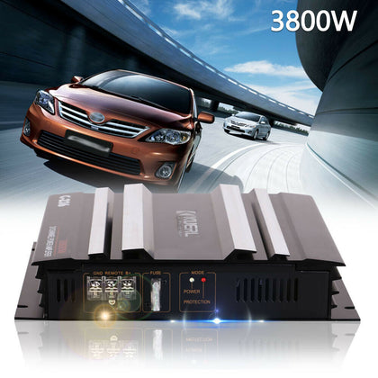 2Channel 3800W Car Audio Power Amplifier Bass Box Amplifier Under Seat Subwoofer