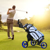 3 Wheels Golf Push Cart Golf Pull Trolley 4 Height Positions W/ Umbrella Holder