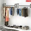 Heavy Duty Pipe Clothes Rail Wall Mounted Garment Rack Hanging Display Clothing