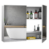 Wall Cabinet Mirror Bathroom Modern Shelf Storage Double Door MDF