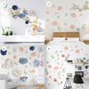 Large Magnolia Roses Spring Flower Art Floral Wall Sticker Decals Self Adhesive