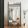 Coat Stand Shoe Rack with Shelves & Hanging Rail Storage Hall Entryway Bedroom