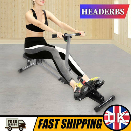 Foldable Rowing Machine Rower Hydraulic Resistance Cardio Fitness Gym Workout #
