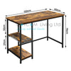 Rustic Computer Desk Laptop PC Table Home Office Workstation Storage Shelves