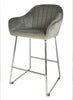 High Quality Design Velvet / Chrome Breakfast Bar Stool Bar Kitchen Chair 95cm