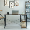 PC Computer Desk Writing Study Table Office Home Workstation Dark Wooden Metal