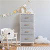 Fabric Chest of Drawers Storage Cabinet Unit Metal Frame Bedside End Table Gray