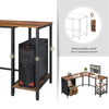 L-Shaped Computer Desk Corner Desk Wooden Writing Workstation with Drawer LWD75X