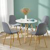 Set of 4 Dining Chairs Fabric Padded Seat Metal Legs Office Kitchen Lounge Chair