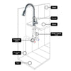 Kitchen Taps 360° Swivel Pull Out Spray Head Mixer Basin Sink Tap Chrome Faucet
