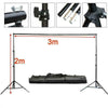 2x3M Adjustable Photography Background Support Stand Photo Backdrop Crossbar Kit
