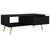 Black Scandinavian Coffee Table Modern Side End Shelf Storage Open Drawer Unit