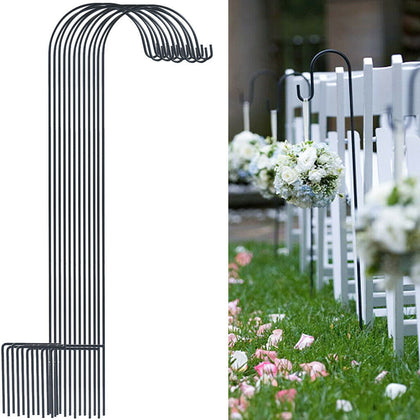 12x Heavy Duty Shepherd Hook Metal Hanger Rustproof for Bird Feeder Xmas Lights