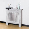 Modern Radiator Cover Wall Cabinet Vertical Grey Wood MDF Grill Shelf Furniture