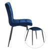 1x Dining Chairs Living Room Chairs with velvet +metal Counter Chairs blue