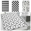 White Black Geometric Cube Area Rugs Carpet Living Room Bedroom Mats Non Sl
