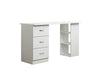 Modern Study Computer Desk 3 Shelf 3 Drawers White