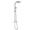 Thermostatic Shower Kit Twin Set Rainfall Chrome Riser Square Rail Head Bathroom