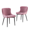2X Velvet Dining Chairs Diamond Seat Padded Kitchen Dining room Chairs CLIPOP