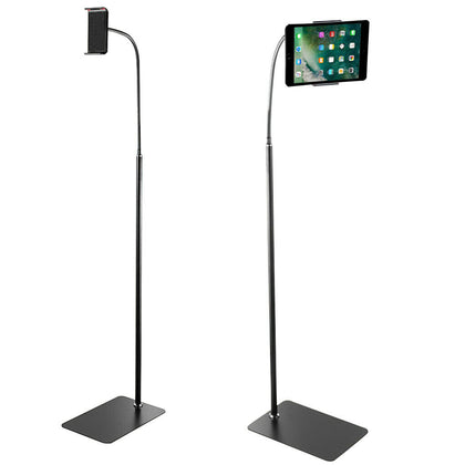 Floor Stand Height-Adjustable Gooseneck for 5-10.6 Inch Tablets iPad Large Base
