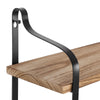 2 Tier Wood Shelves Wall Mounted Floating Shelf Metal Hanging Storage Rack Unit