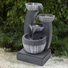 LED Light Water Feature Fountain Indoor Outdoor 4 Tier Cascade W/ Electric Pump