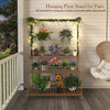 Large Bamboo 3 Tier Hanging Plant Stand Folding Garden Shelves Corner Balcony