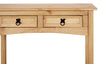 Corona Console Table 2 Drawer - Mexican Solid Pine, Wax Distressed