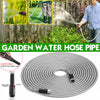 25-100ft Stainless Steel Garden Hose Flexible, Car Wash Water Pipe W/ Nozzle UK