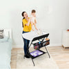 Baby Nursary Table Bath Unit Folding Infant Changing Station W/ Storage Rack