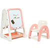 3-In-1 Kids Table & Chair Set Adjustable Drawing Board Toddler Art Easel
