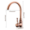 Vintage Brushed Red Copper 360° Swivel Kitchen Sink Tap Basin Faucet Deck