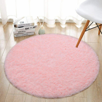 New Round Shaggy Rugs Carpet Thick Mats Large Living Room Bedroom Playing Mat UK