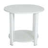 2 Tier Round Side Table Bedside Table End Table Nightstand Storage Shelf Stand