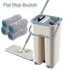 360° Flat Floor Mop And Bucket Set Microfiber 2 Mop Heads Dry Cleaner Cleaning