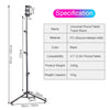 Adjustable Floor Tripod Stand Mount Tablet Holder 4 Section Poles For Ipad 12.9"