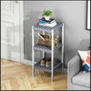 Grey Tier Book Shelf Unit Bamboo Bookcase Bath Kitchen Storage Rack Display