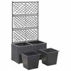 Trellis Raised Bed Planter With Removable Pots Poly Rattan Plant Flower Box New
